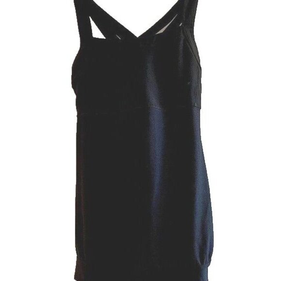 Athleta Juniors Black Tank Top Inside Bra Criss Cross Back Strappy Sports XS - Picture 1 of 10